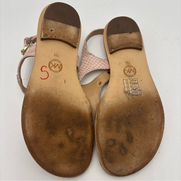 Michael Kors Blush Sandals with Gold Accents - Picture 8 of 10